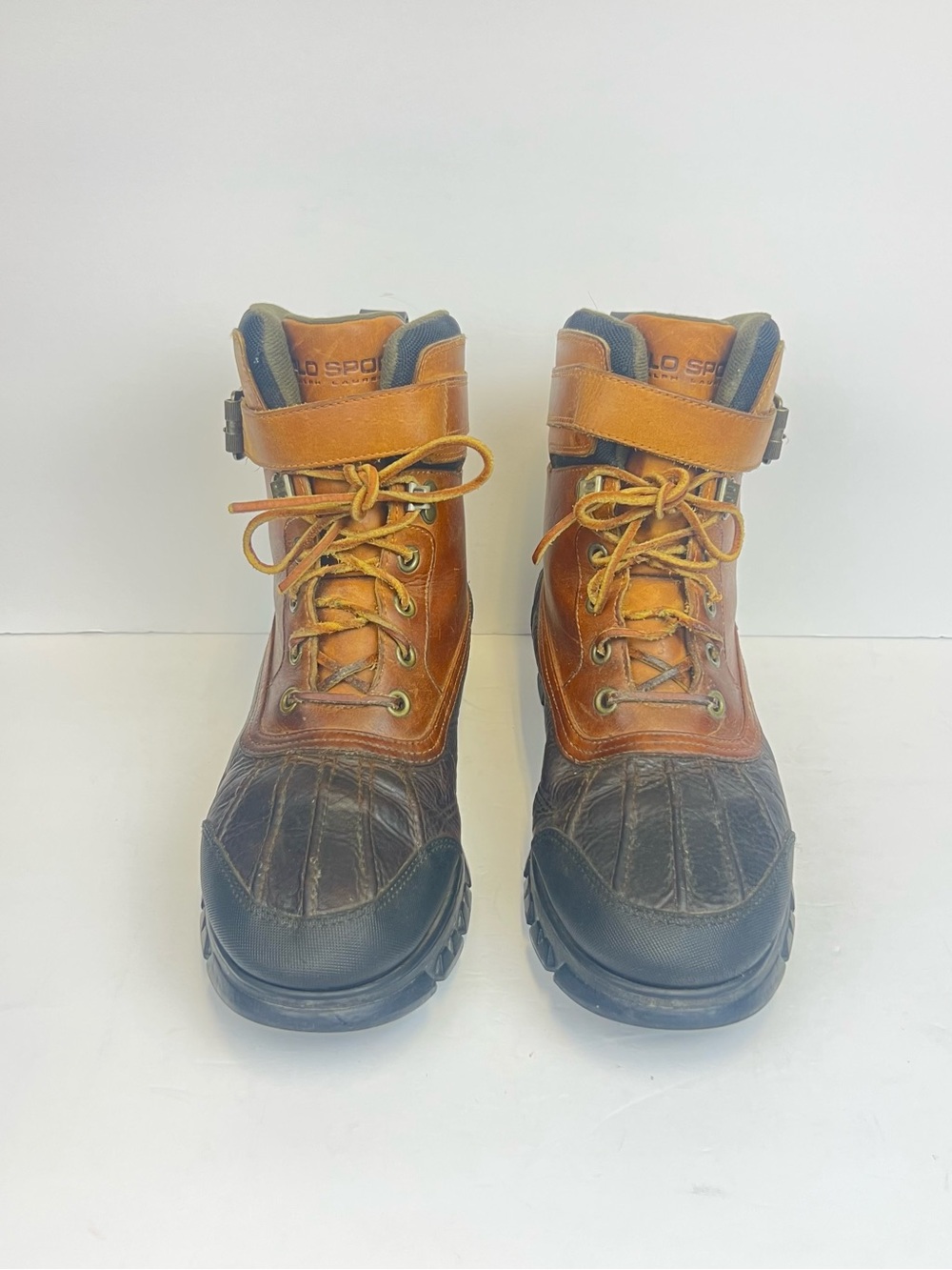 Vintage Polo Sport Ralph Lauren  12 D Briarwood Tan Hogeland Boots Buckle MG1613